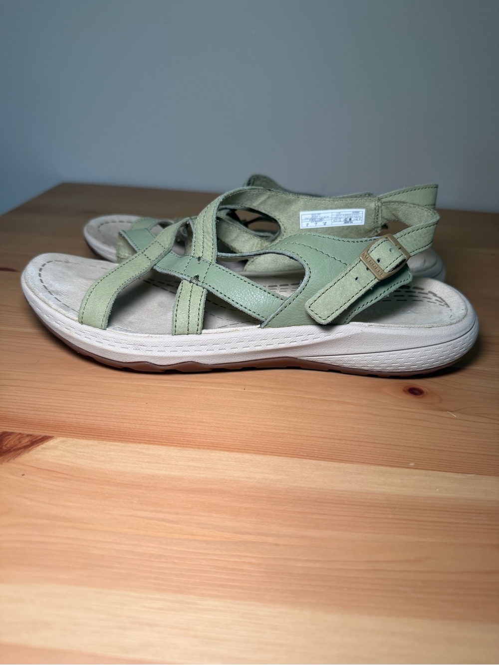 Merrell Momentum Agave Sandals Mosstone Green Leather Strappy Comfort 9